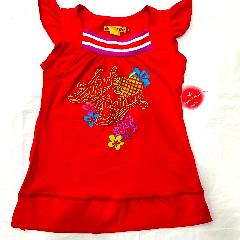 Apple Bottoms Pink Short Sleeve Tee with Embroidered Design